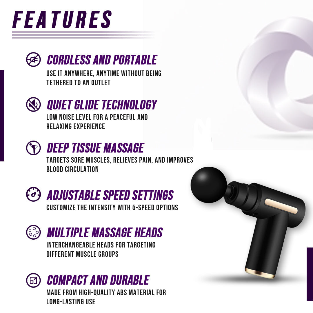Deep Tissue Muscle Massage Gun – Powerful, Cordless, and Quiet