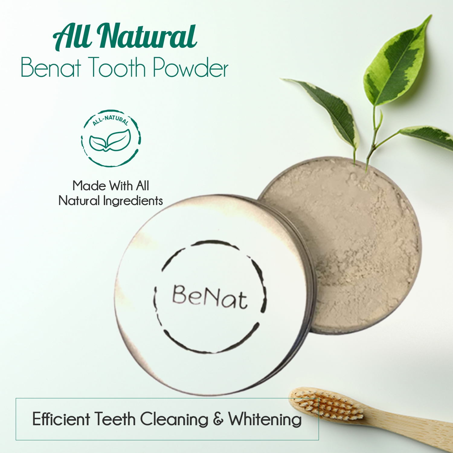 All-Natural Toothpowder – Whiter Teeth, Healthier Mouth, Zero Waste.